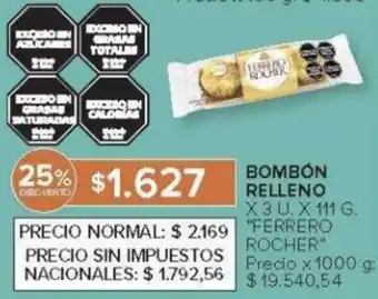 Carrefour Ferrero rocher bombón relleno oferta