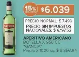 Carrefour Gancia aperitivo americano botella oferta