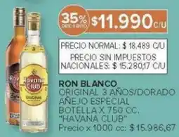 Carrefour Havana club ron blanco original 3 años/dorado añejo especial oferta