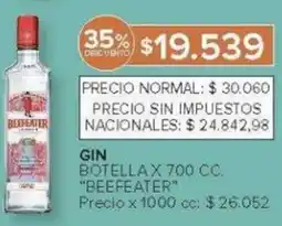 Carrefour Beefeater gin botella oferta