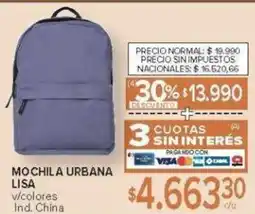 Carrefour Mochila urbana lisa v/colores oferta