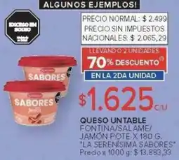 Carrefour La serenisima sabores queso untable fontina/salame/ jamón pote oferta
