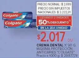 Carrefour Colgate crema dental máxima protección anticaries oferta