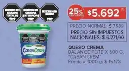 Carrefour Casan crem queso crema balance pote oferta