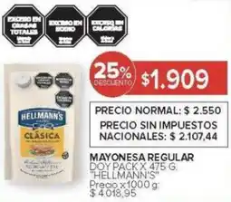 Carrefour Hellmann's mayonesa regular doy pack oferta