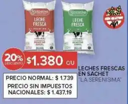 Carrefour La serenisima leches frescas en sachet oferta