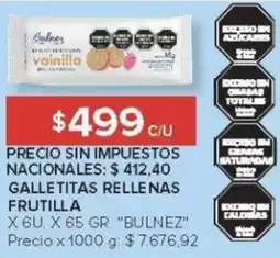 Carrefour Bulnez galletitas rellenas frutilla oferta