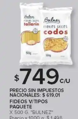 Carrefour Bulnez fideos vitipos paquete oferta