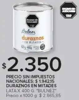 Carrefour Bulnez duraznos en mitades lata oferta