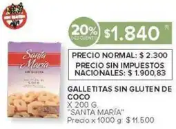 Carrefour Santa maría galletitas sin gluten de coco oferta