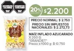 Carrefour Grandiet maíz inflado azucarado medallón quick oferta