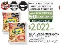 Carrefour La saltena tapa para empanadas s/gluten oferta