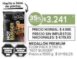 Carrefour Not burger medallón premium flow pack oferta