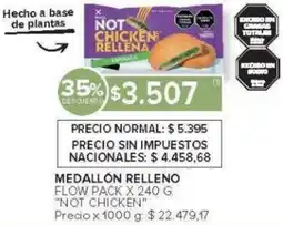 Carrefour Not chicken medallón relleno flow pack oferta