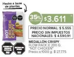 Carrefour Not chicken medallón crispy flow pack oferta