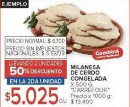 Carrefour Carrefour milanesa de cerdo congelada oferta