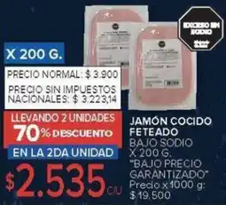 Carrefour Bajo precio garantizado jamón cocido bajo sodio oferta