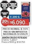Carrefour Lario jamón crudo feteado oferta