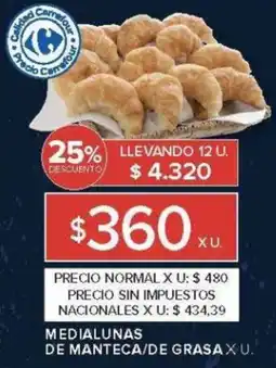 Carrefour Medialunas de manteca/de grasa oferta
