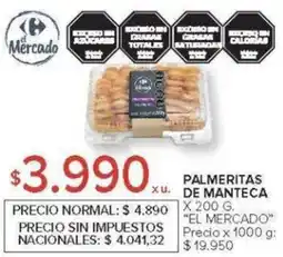 Carrefour El mercado palmeritas de manteca oferta