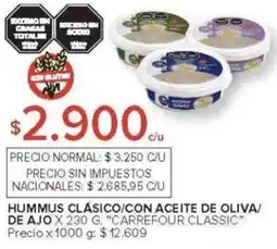 Carrefour Carrefour classic hummus clásico/con aceite de oliva/ de ajo oferta