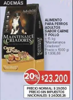 Carrefour Maintenance criadores alimento para perros adultos sabor carne y pollo oferta