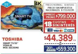 Carrefour Toshiba smart tv 55" oferta