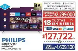 Carrefour Philips smart tv 75" oferta