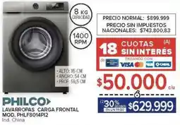 Carrefour Philco lavarropas carga frontal oferta