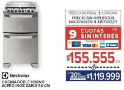 Carrefour Electrolux cocina doble horno acero inoxidable oferta