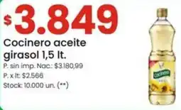 Changomas Cocinero aceite girasol oferta