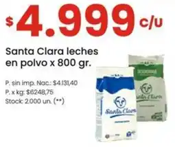 Changomas Santa clara leches en polvo oferta