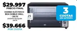Supermayorista Vital Bgh horno eléctrico doble grill oferta