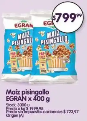 Supermercados Buenos Días Egran maíz pisingallo oferta