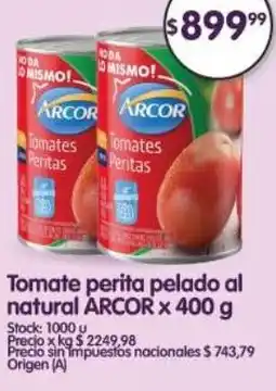 Supermercados Buenos Días Arcor tomate perita pelado al natural oferta