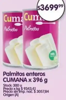 Supermercados Buenos Días Cumana palmitos enteros oferta