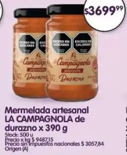 Supermercados Buenos Días La campagnola de durazno oferta