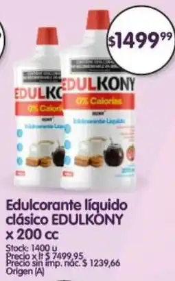 Supermercados Buenos Días Edulkony edulcorante líquido clásico oferta