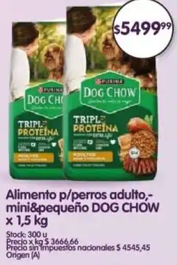 Supermercados Buenos Días Dog chow alimento p/perros adulto,- mini&pequeño oferta