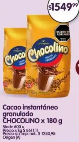 Supermercados Buenos Días Chocolino cacao instantáneo granulado oferta