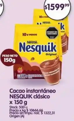Supermercados Buenos Días Nesquik cacao instantáneo clásico oferta
