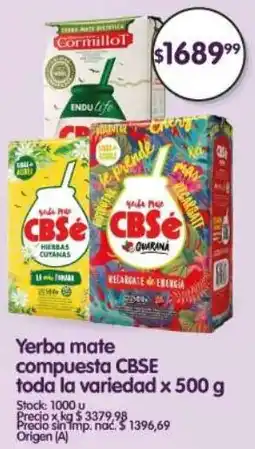 Supermercados Buenos Días CBSE yerba mate compuesta toda la variedad oferta