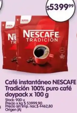 Supermercados Buenos Días Nescafe café instantáneo tradición 100% puro café doypack oferta