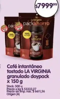Supermercados Buenos Días La virginia café intantáneo tostado granulado doypack oferta