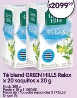 Supermercados Buenos Días Green hills té blend relax oferta