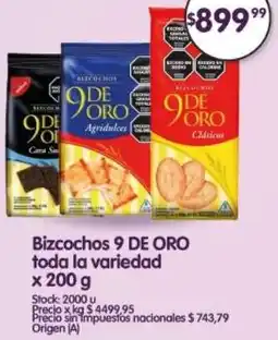 Supermercados Buenos Días 9 de oro bizcochos toda la variedad oferta