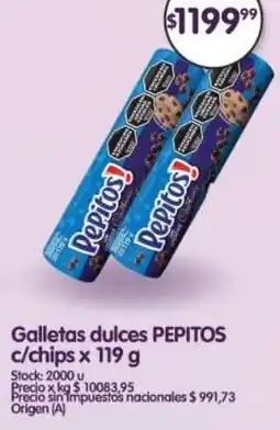 Supermercados Buenos Días Pepitos galletas dulces c/chips oferta