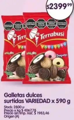 Supermercados Buenos Días Terrabusi galletas dulces surtidas variedad oferta