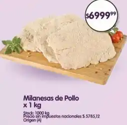 Supermercados Buenos Días Milanesas de pollo oferta