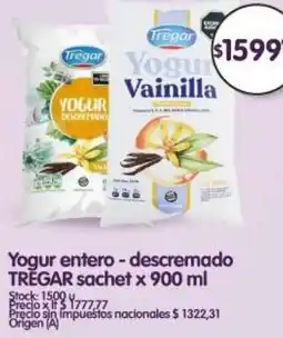 Supermercados Buenos Días Tregar yogur entero-descremado sachet oferta